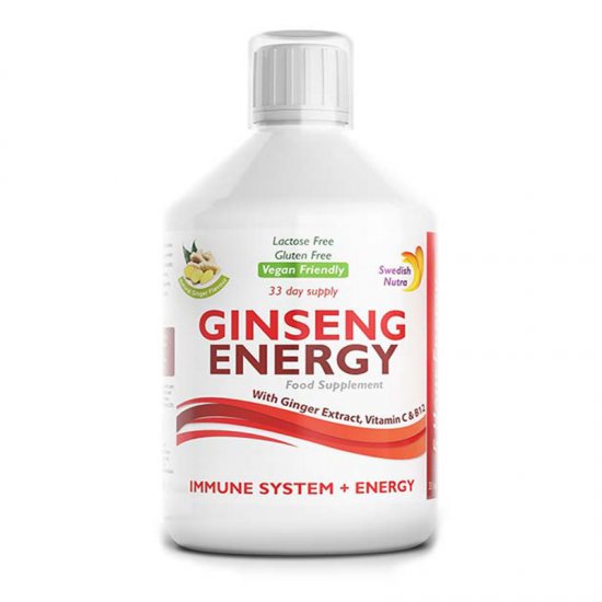 Vegan Ginseng Energy Γεύση Τζίντζερ Swedish Nutra 500ml