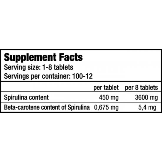 Spirulina 100 Tabs (BIOTECH USA)
