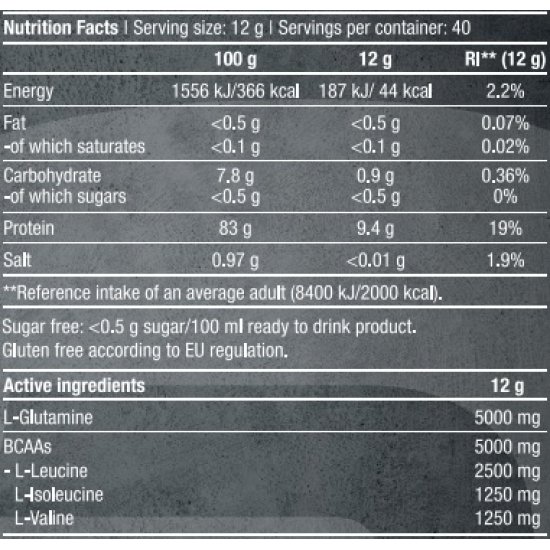 BCAA+Glutamine Zero 480g (BIOTECH USA)