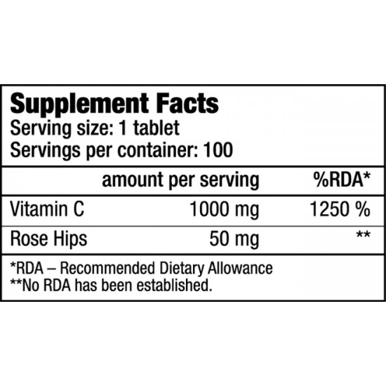 Vitamin C 1000 100tabs (BIOTECH USA)