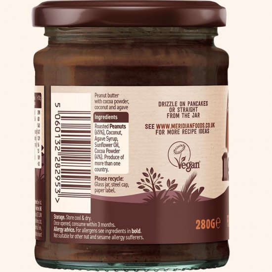 Cocoa and Peanut Butter 280gr (MERIDIAN FOODS)