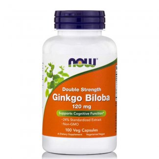 Ginkgo Biloba Double Strength 120mg 50Vcaps (NOW FOODS)