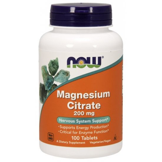 Magnesium Citrate 200mg 100 tabs (NOW FOODS)