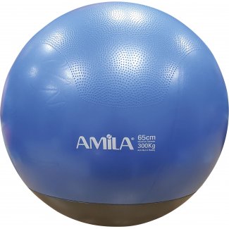 Μπάλα γυμναστικής AMILA GYMBALL 65cm Μπλε με Βάρος στην Βάση
