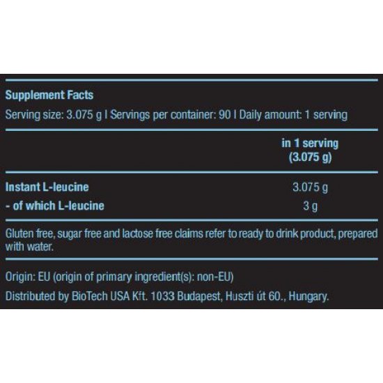 100% Instant L- Leucine 277 gr (BIOTECH USA)